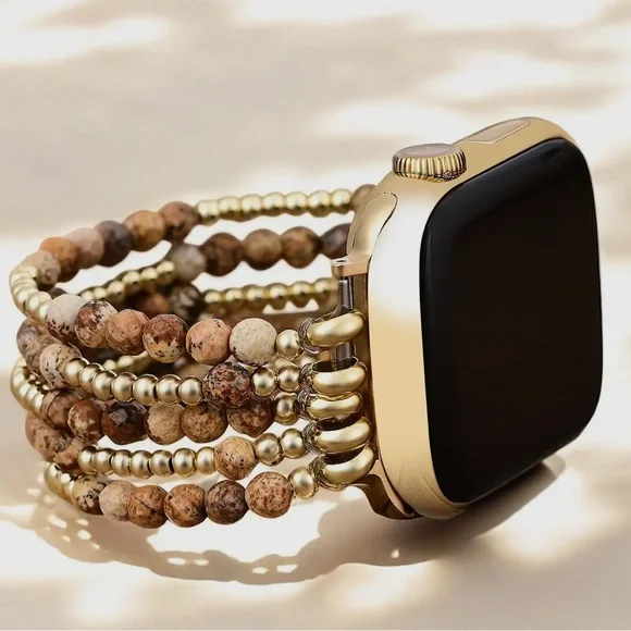 Gold and Beaded Smartwatch Band
Golden Earth Jasper Stretch Small - Picture 2 of 5